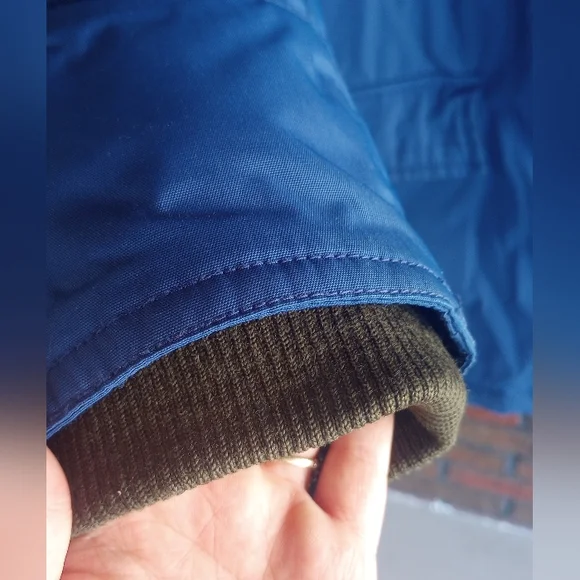 Banana Republic Men's Winter Parka Cobalt Blue | Quilted Interior | Buttons Zip - Picture 4 of 14